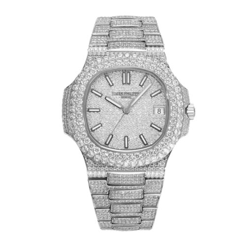 Patek Philippe Nautilus Diamond Dial White Gold Watch