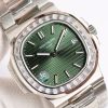 Patek Philippe Nautilus Olive Green Dial Diamond Stainless Steel Watch