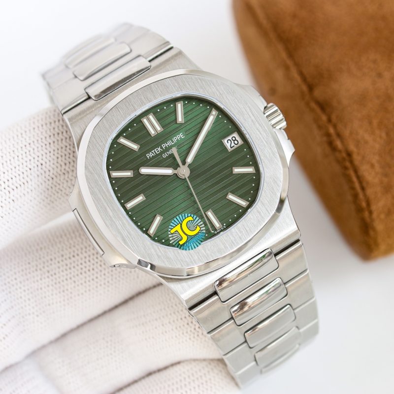 Patek Philippe Nautilus Olive Green Dial Stainless Steel Watch