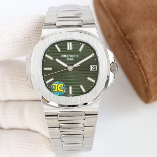 Patek Philippe Nautilus Olive Green Dial Stainless Steel Watch