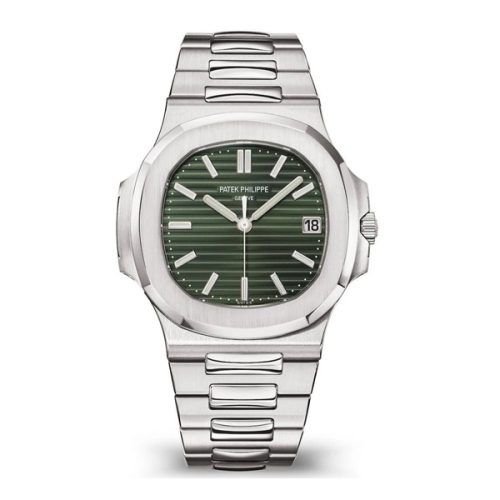 Patek Philippe Nautilus Olive Green Dial Stainless Steel Watch