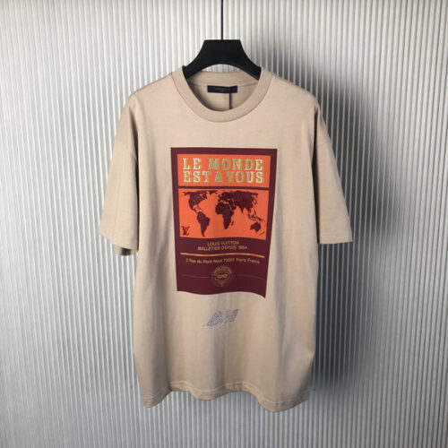 LV EMBELLISHED GRAPHIC COTTON T-SHIRT - LS080