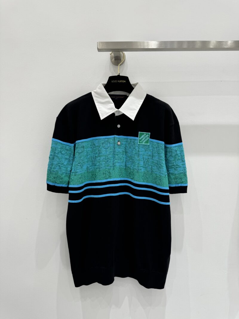 LOUIS VUITTON Iridescent Jacquard Short-Sleeved Polo - LS067
