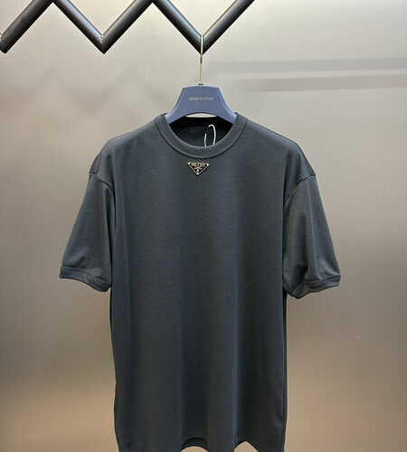 PRADA BLACK COTTON T-SHIRT - PS003