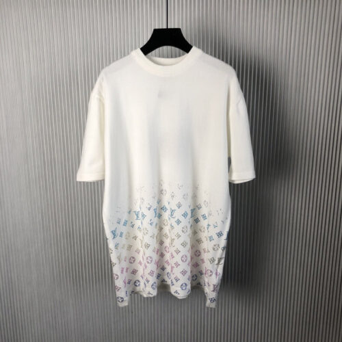 LV MONOGRAM GRADIENT EMBELLISHED SHORT-SLEEVED CREWNECK - LS075