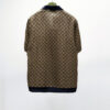 GUCCI PRINTED SILK SHIRT IN BEIGE AND BLUE - GS042