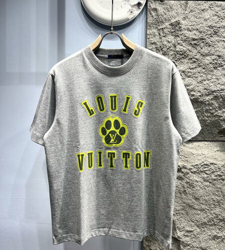 LV EMBELLISHED SHORT-SLEEVED COTTON CREWNECK - LS069