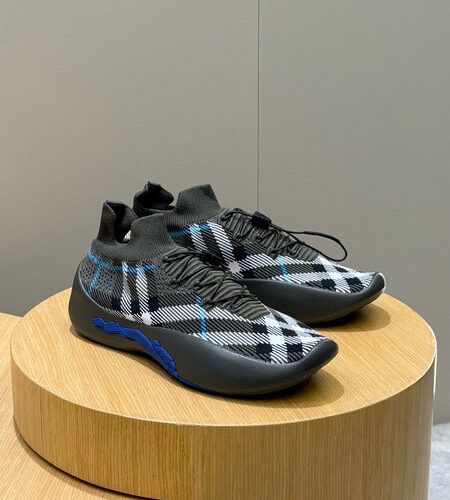 BURBERRY CHECK KNIT NEPTUNE SNEAKERS - BBR044