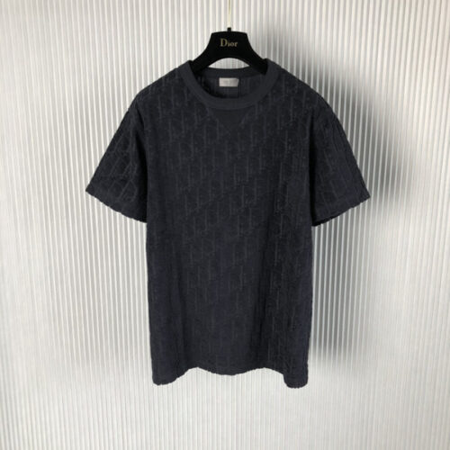 DIOR OBLIQUE RELAXED-FIT T-SHIRT BLACK - DS112