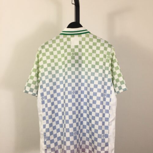 LV DAMIER GRADIENT PRINTED SILK POLO SHIRT - LS068